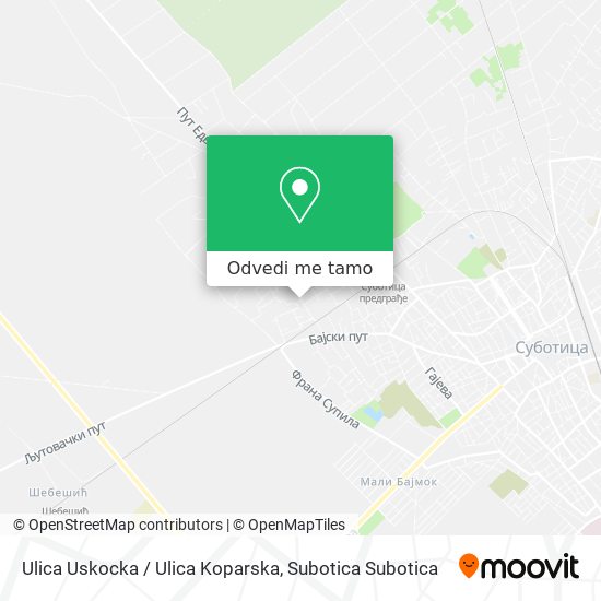 Ulica Uskocka / Ulica Koparska mapa