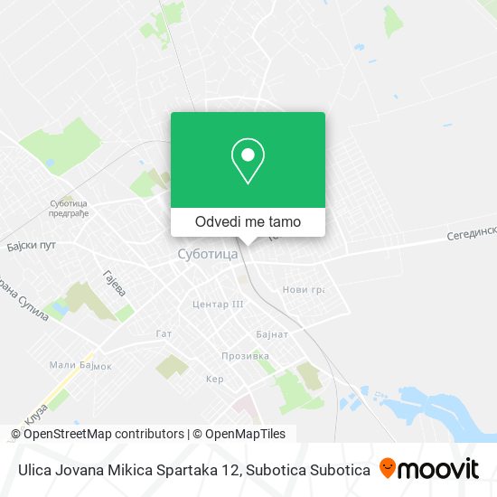 Ulica Jovana Mikica Spartaka 12 mapa