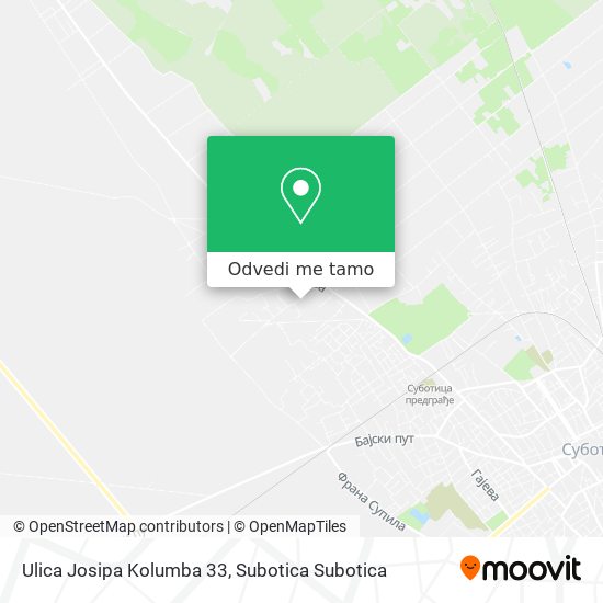 Ulica Josipa Kolumba 33 mapa