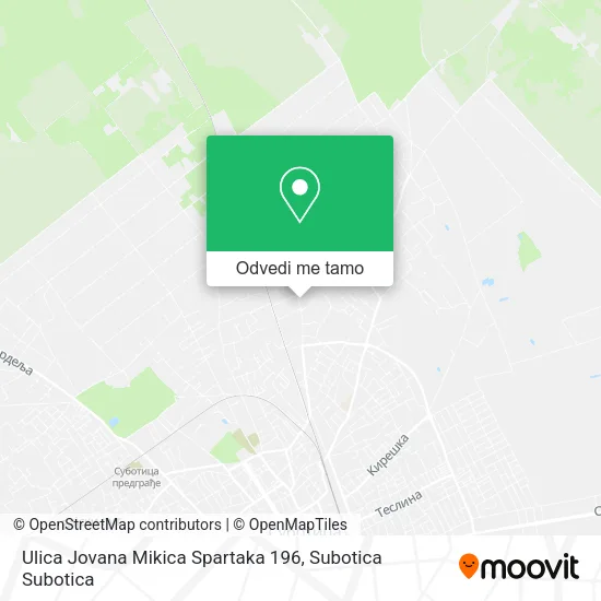 Ulica Jovana Mikica Spartaka 196 mapa