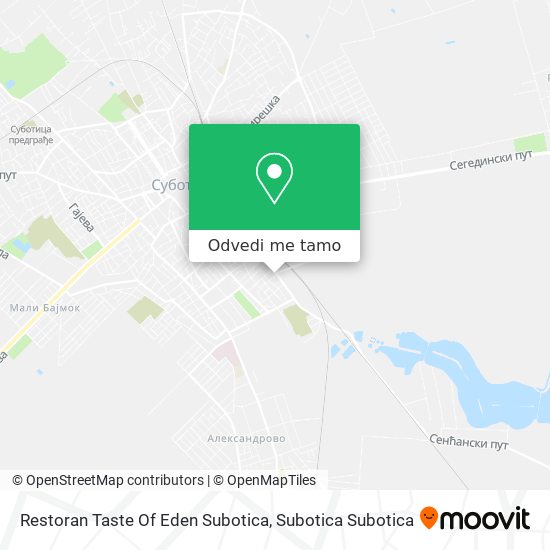 Restoran Taste Of Eden Subotica mapa