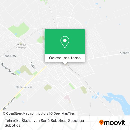 Tehnička Škola Ivan Sarić Subotica mapa