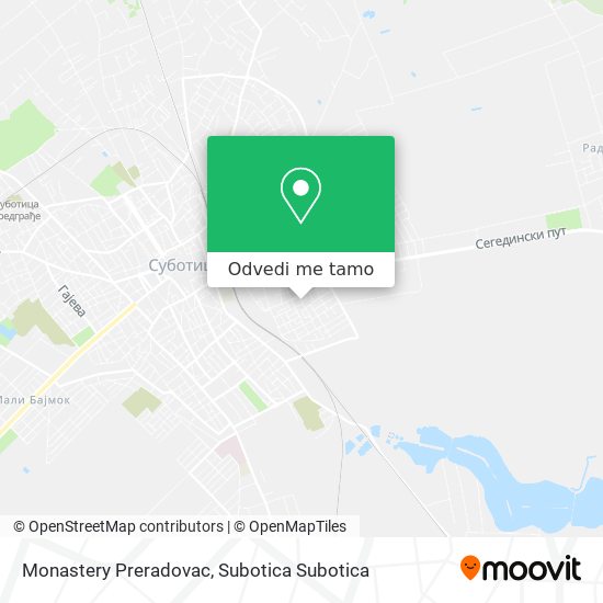 Monastery Preradovac mapa