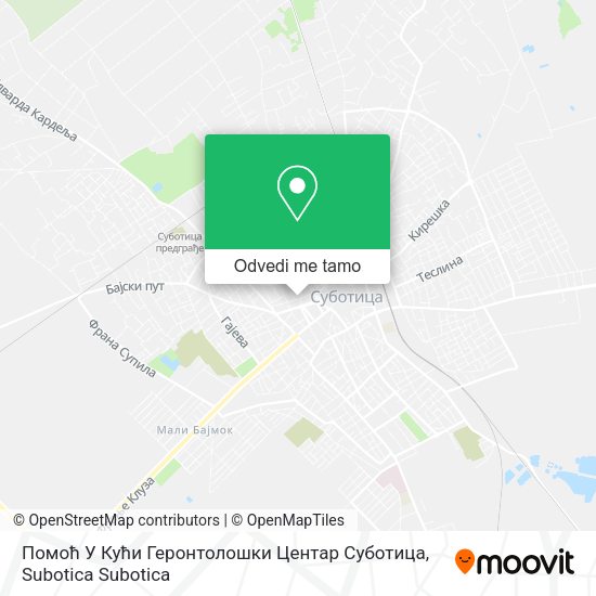 Помоћ У Кући Геронтолошки Центар Суботица mapa