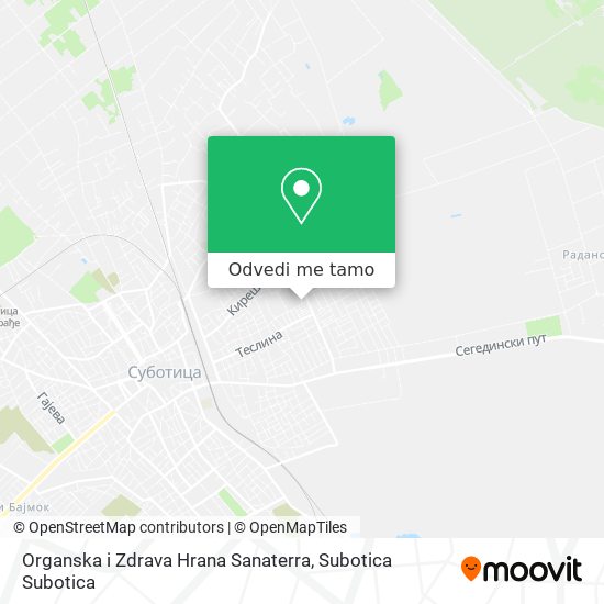 Organska i Zdrava Hrana Sanaterra mapa