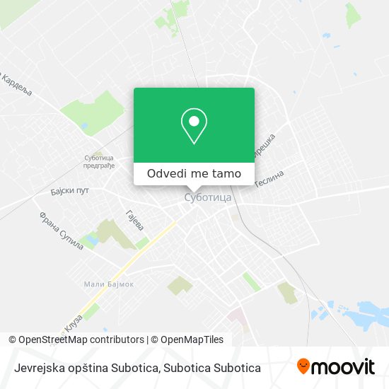 Jevrejska opština Subotica mapa