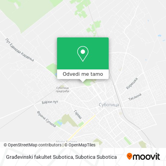 Građevinski fakultet Subotica mapa