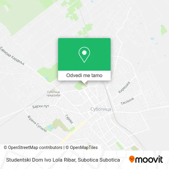 Studentski Dom  Ivo Lola Ribar mapa