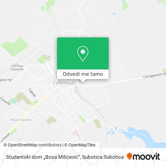 Studentski dom „Bosa Milićević“ mapa