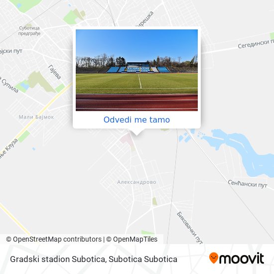 Gradski stadion Subotica mapa