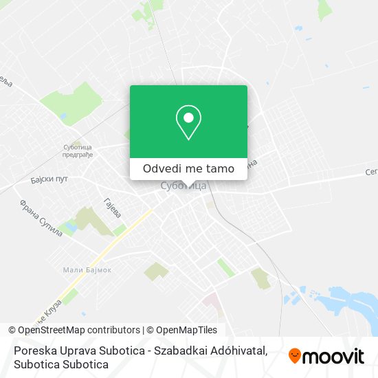 Poreska Uprava Subotica - Szabadkai Adóhivatal mapa