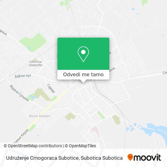 Udruženje Crnogoraca Subotice mapa