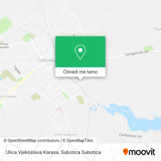 Ulica Vjekoslava Karasa mapa