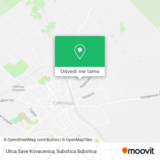 Ulica Save Kovacevica mapa