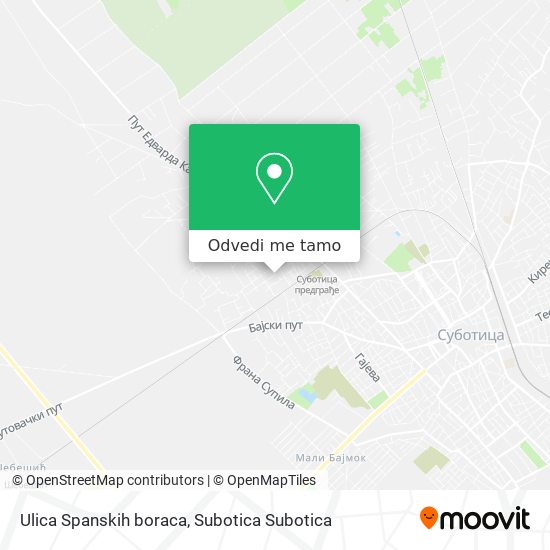 Ulica Spanskih boraca mapa