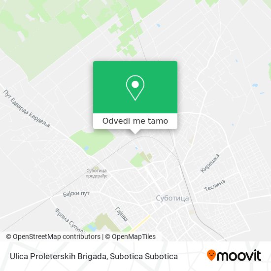 Ulica Proleterskih Brigada mapa