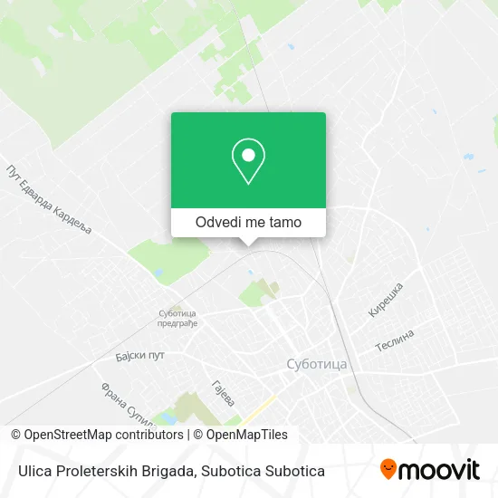 Ulica Proleterskih Brigada mapa