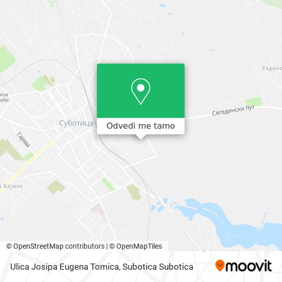 Ulica Josipa Eugena Tomica mapa