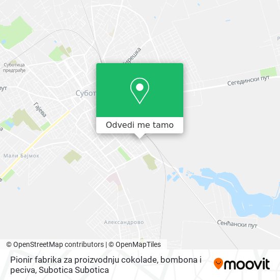 Pionir fabrika za proizvodnju cokolade, bombona i peciva mapa