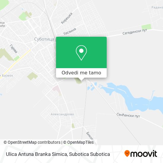 Ulica Antuna Branka Simica mapa