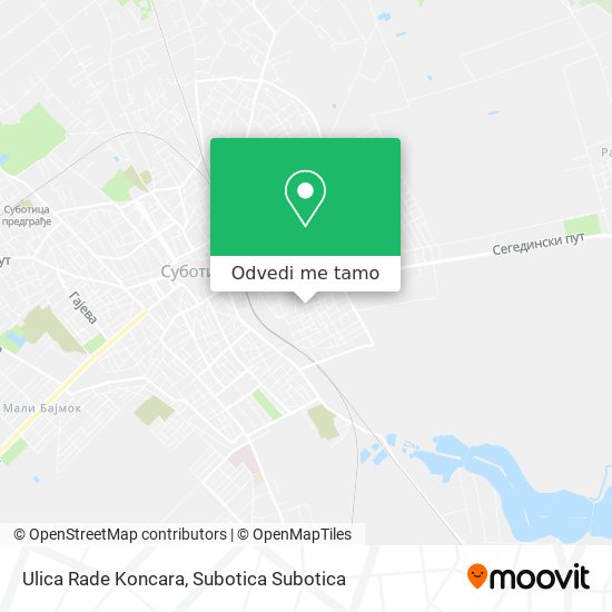 Ulica Rade Koncara mapa