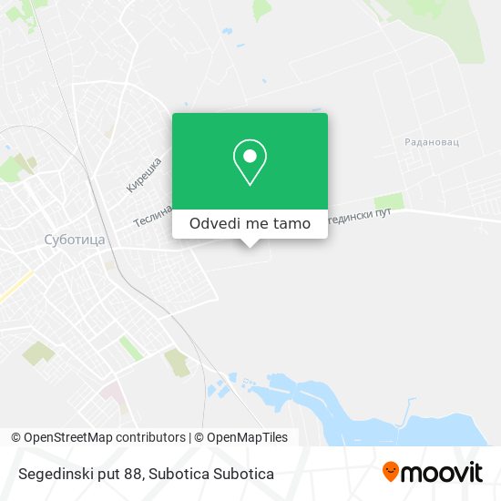 Segedinski put 88 mapa