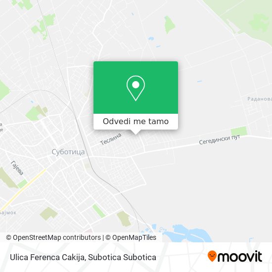 Ulica Ferenca Cakija mapa