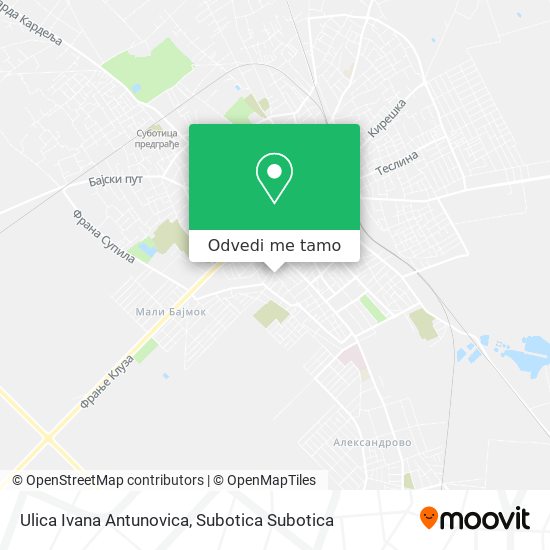 Ulica Ivana Antunovica mapa