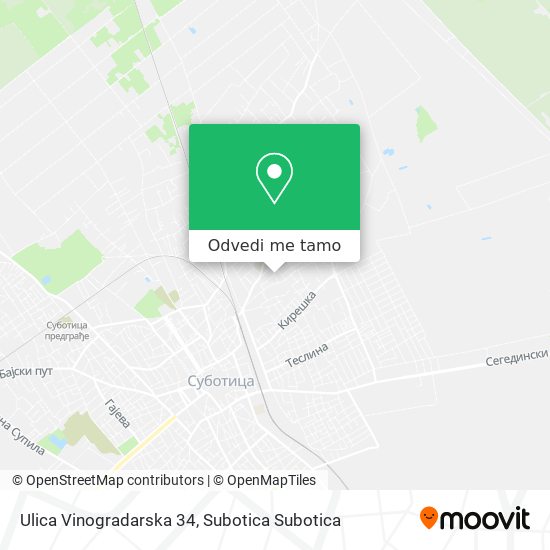 Ulica Vinogradarska 34 mapa