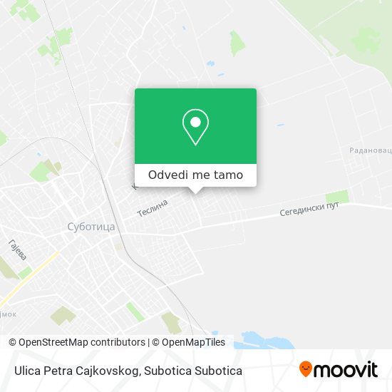 Ulica Petra Cajkovskog mapa