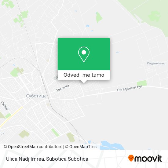 Ulica Nadj Imrea mapa