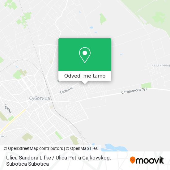 Ulica Sandora Lifke / Ulica Petra Cajkovskog mapa