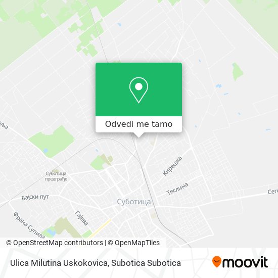 Ulica Milutina Uskokovica mapa