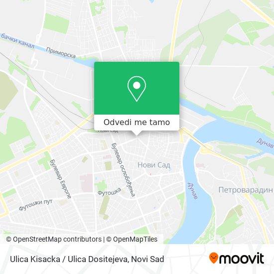 Ulica Kisacka / Ulica Dositejeva mapa