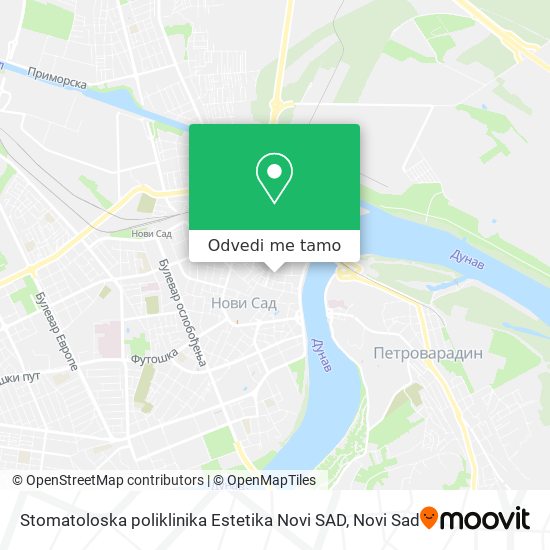 Stomatoloska poliklinika Estetika Novi SAD mapa