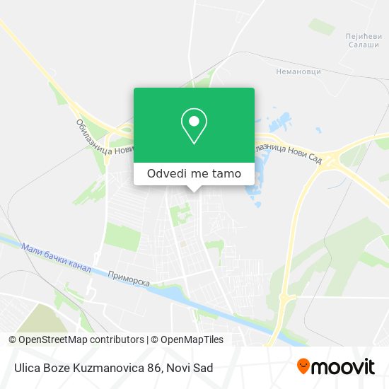 Ulica Boze Kuzmanovica 86 mapa