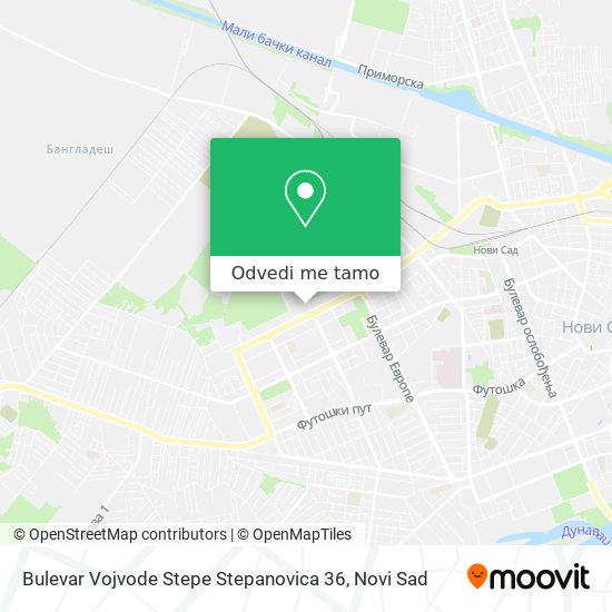 Bulevar Vojvode Stepe Stepanovica 36 mapa