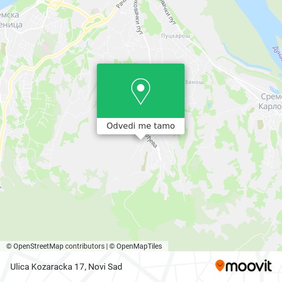 Ulica Kozaracka 17 mapa