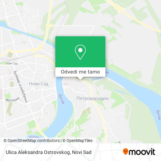 Ulica Aleksandra Ostrovskog mapa