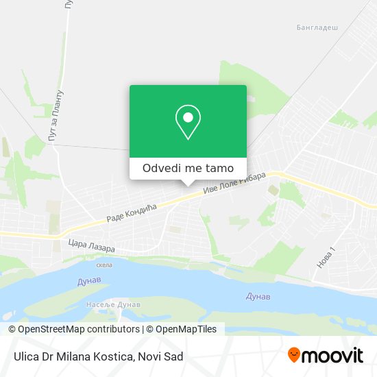 Ulica Dr Milana Kostica mapa