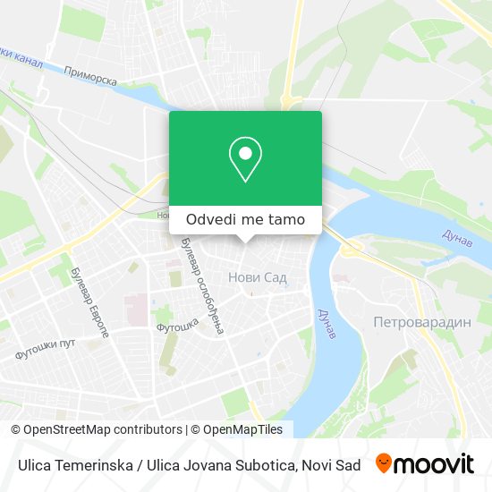 Ulica Temerinska / Ulica Jovana Subotica mapa