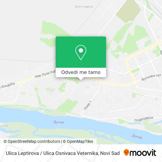 Ulica Leptirova / Ulica Osnivaca Veternika mapa