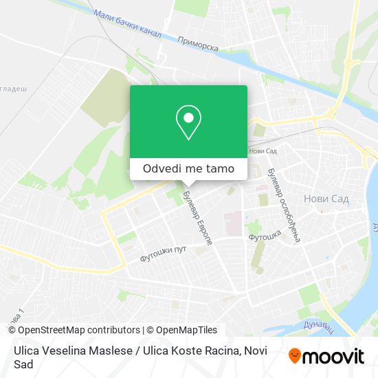 Ulica Veselina Maslese / Ulica Koste Racina mapa