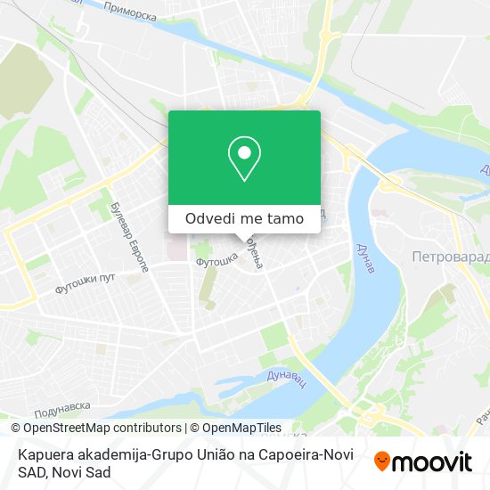 Kapuera akademija-Grupo União na Capoeira-Novi SAD mapa
