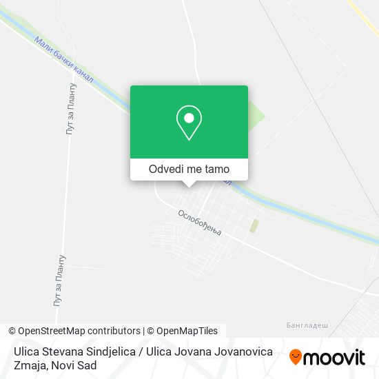 Ulica Stevana Sindjelica / Ulica Jovana Jovanovica Zmaja mapa