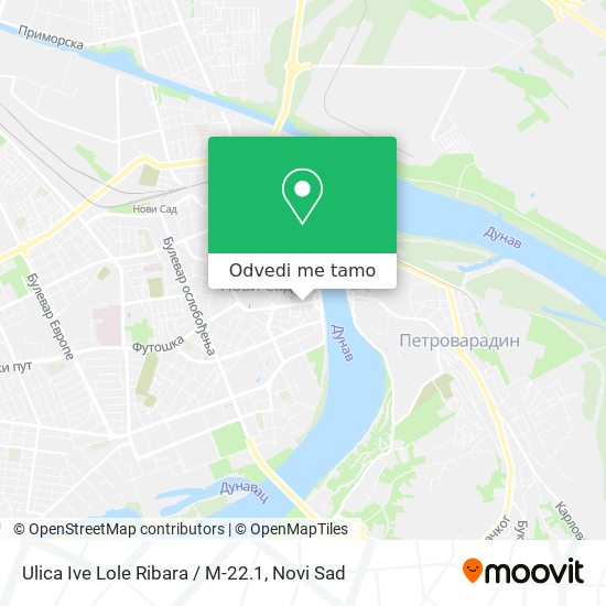 Ulica Ive Lole Ribara / M-22.1 mapa