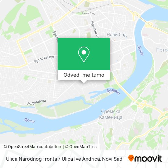 Ulica Narodnog fronta / Ulica Ive Andrica mapa