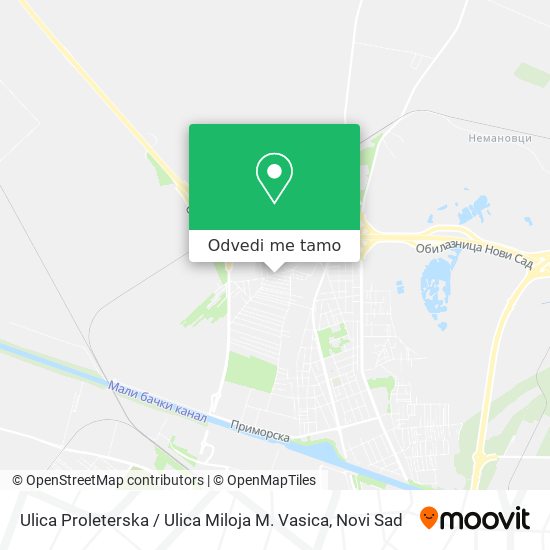 Ulica Proleterska / Ulica Miloja M. Vasica mapa