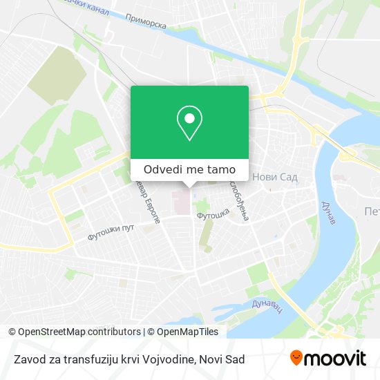 Zavod za transfuziju krvi Vojvodine mapa