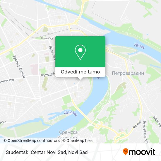 Studentski Centar Novi Sad mapa